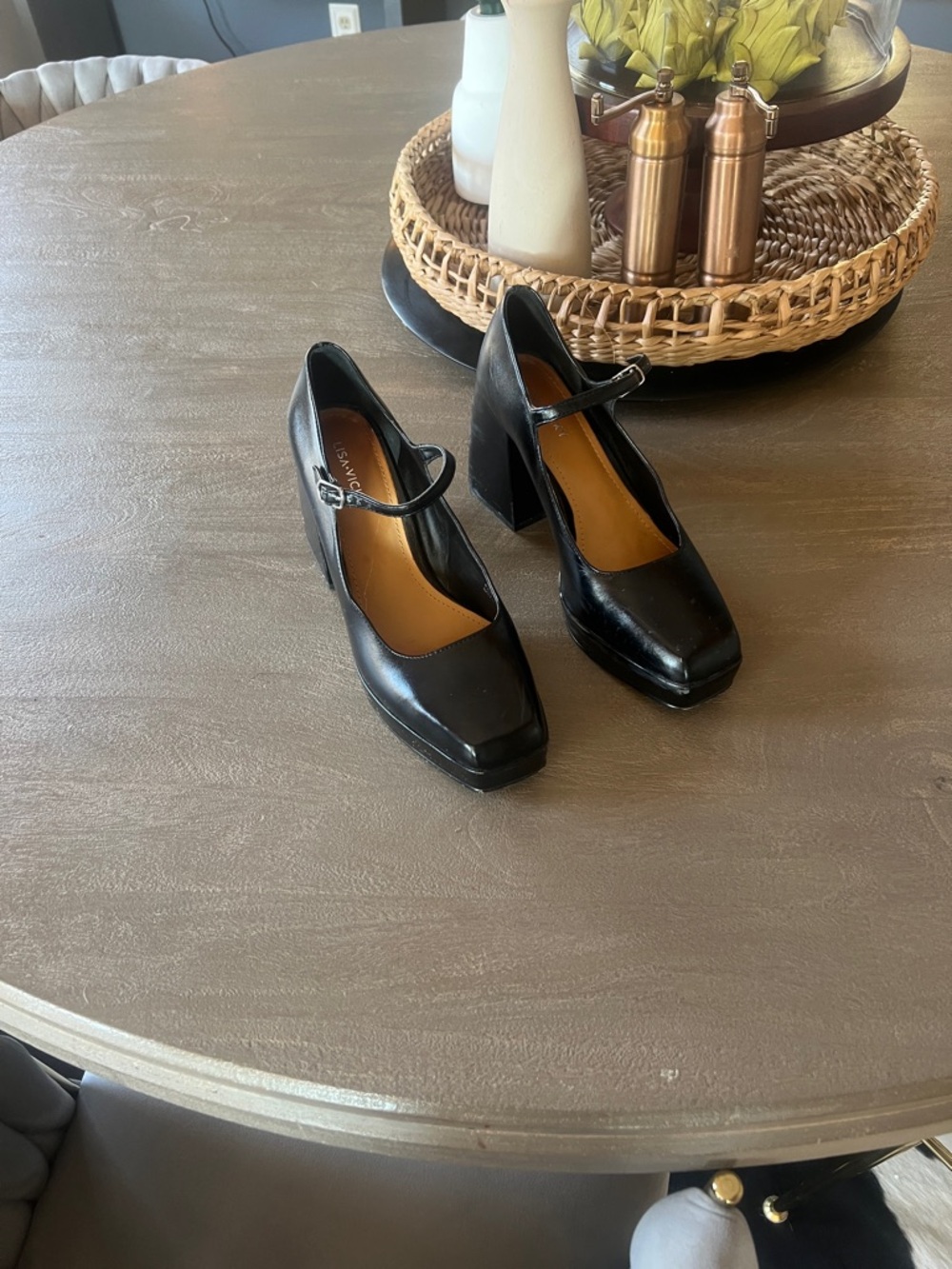 Classic Black Mary Jane Block Heel Pumps